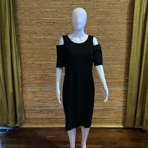 Black Cold Shoulder White House Black Market Mod Length Dress